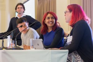 Racism and prejudice panel: Tim Hollo (chair), Tim Lo Surdo, Rachael Jacobs, Rosanne Bersten