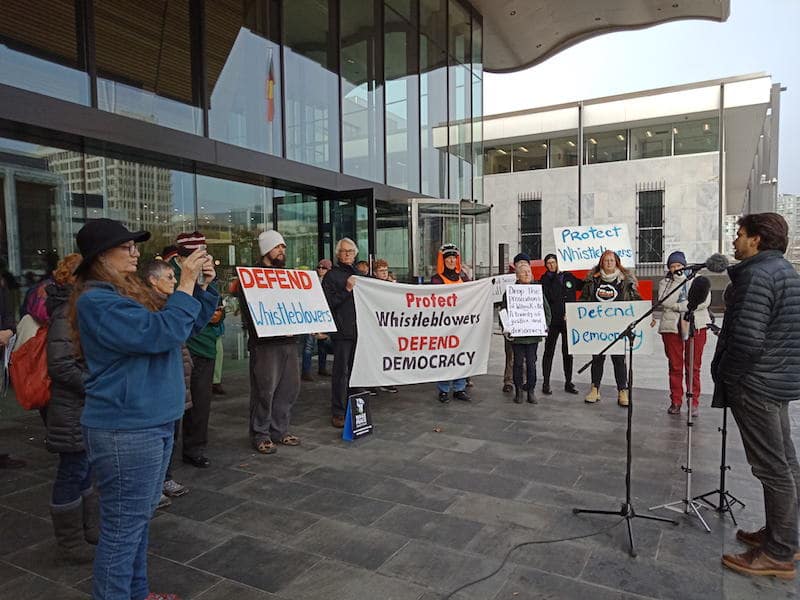 Defending Whistleblowers, Defending Democracy: Canberra Protest Speech